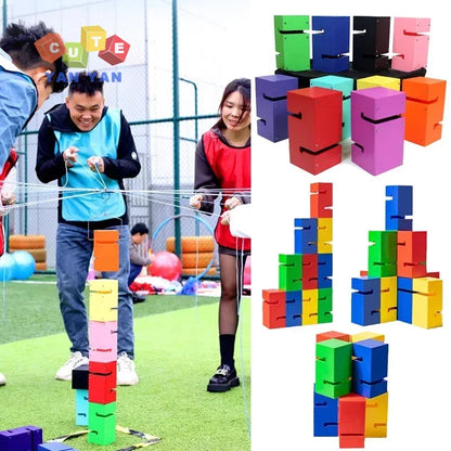 Group Team Building Tower Stack Game Multiplayer