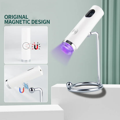 Handheld Quick Drying Nail Lamp Magnetic Mount Rechargeable
