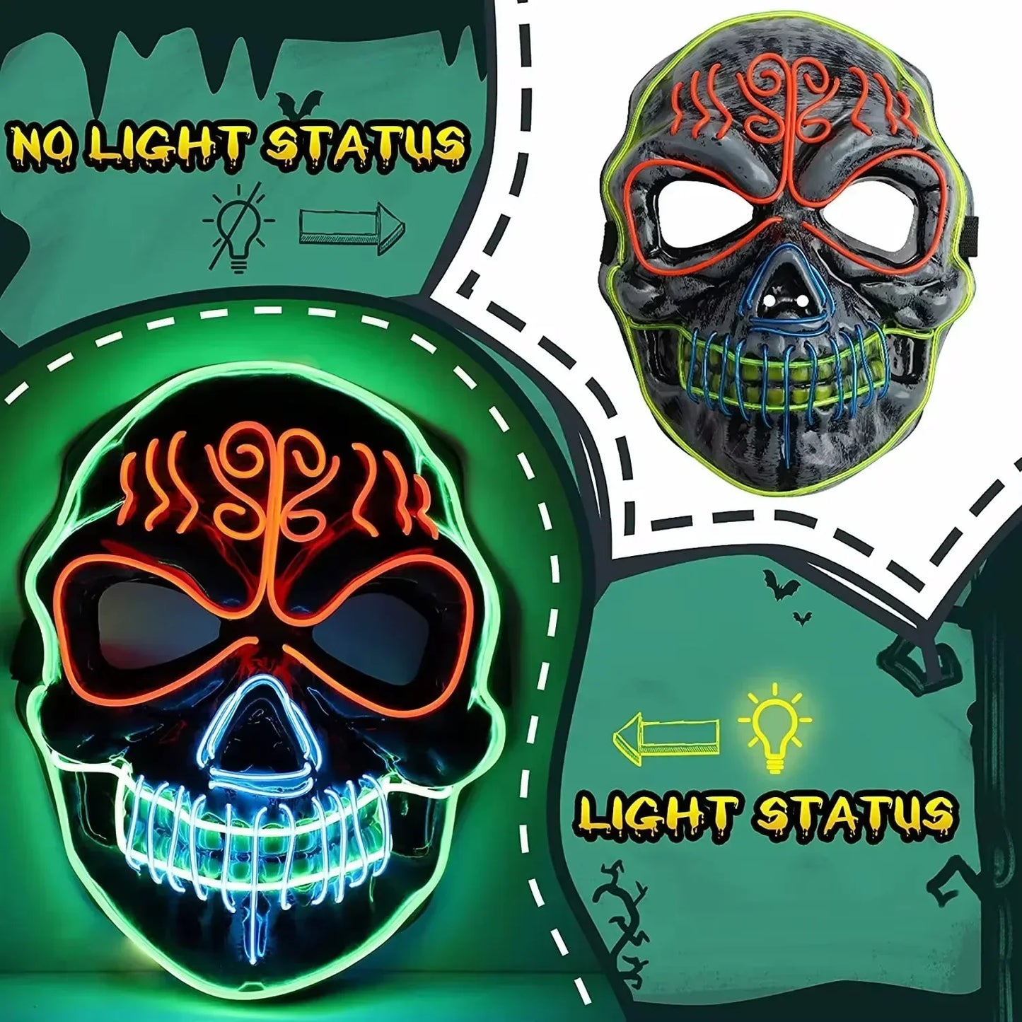 Halloween Horror Skull Head Mask Cosplay Scary Skeleton