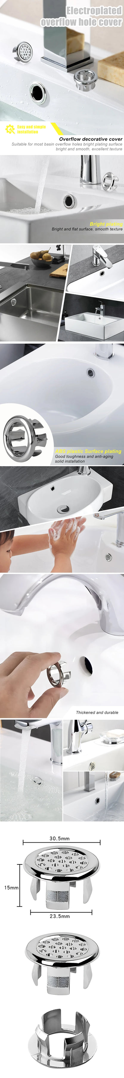 Sink Hole Round Overflow Cover Ring Wash Basin