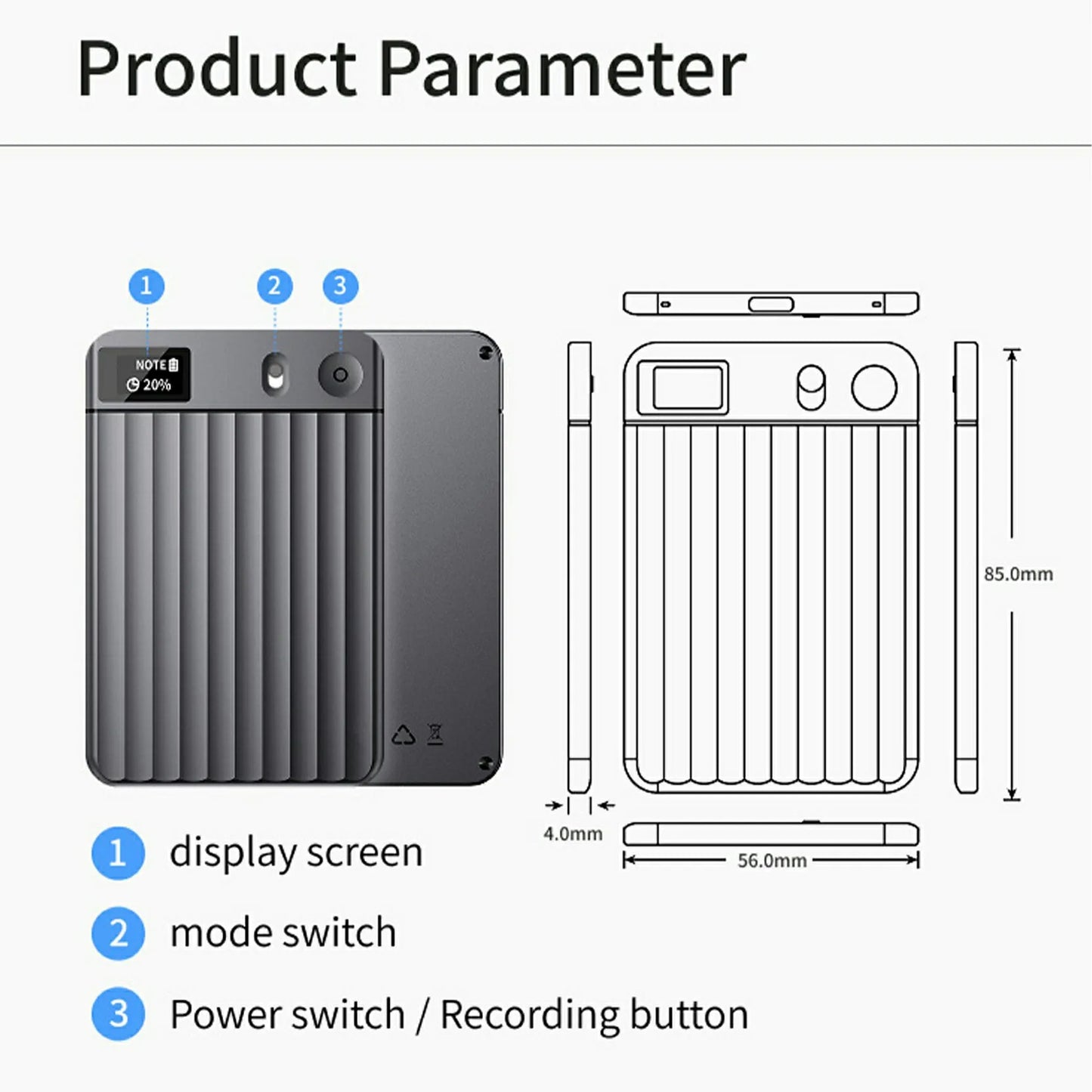 AI7 AI Voice Recorder AI Notetaking Device for Meetings Lectures