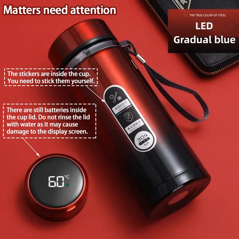 Stainless Steel Thermos Bottle with LED Temperature Bottle