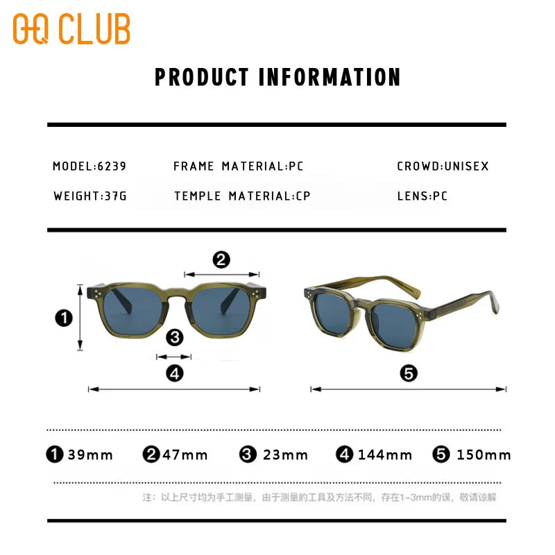Retro Punk Polarized Lenses Men Sunglasses Square Trends
