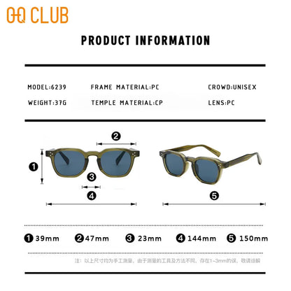 Retro Punk Polarized Lenses Men Sunglasses Square Trends