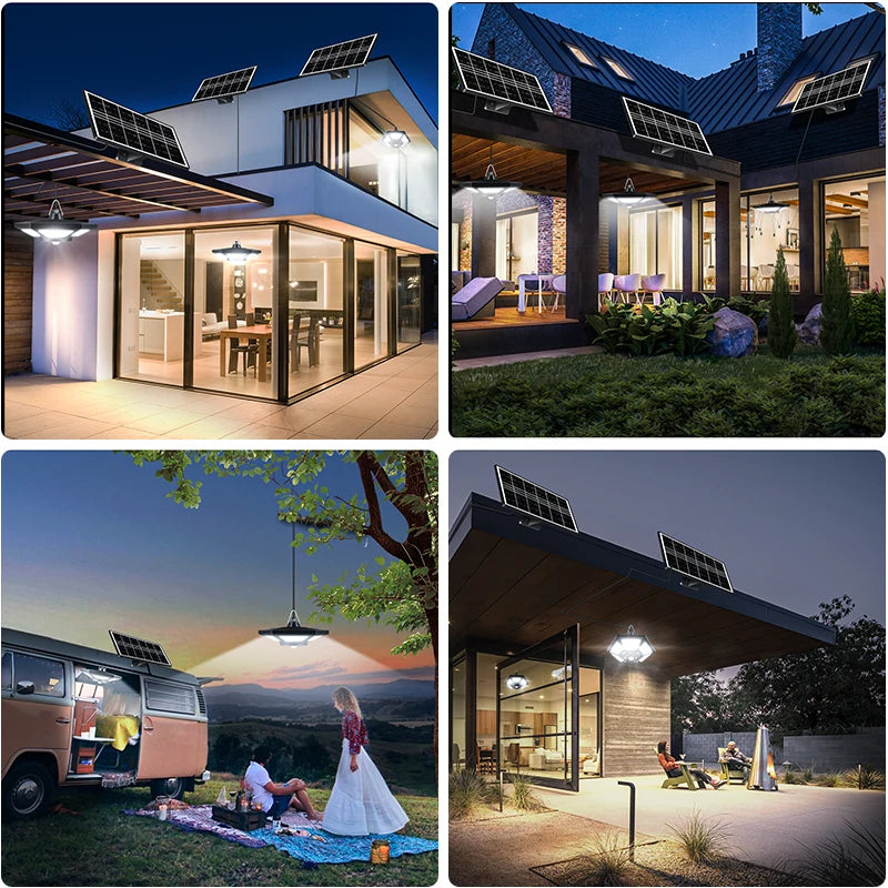 Solar Pendant Lights Outdoor Indoor with Remote Solar Shed Light