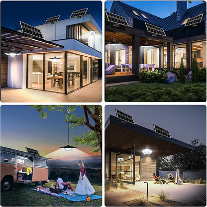Solar Pendant Lights Outdoor Indoor with Remote Solar Shed Light