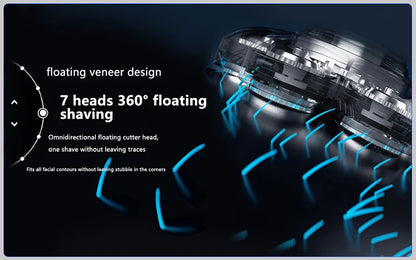 Electric Shaver 7D Floating Cutter Head Base Men Beard Trimmer