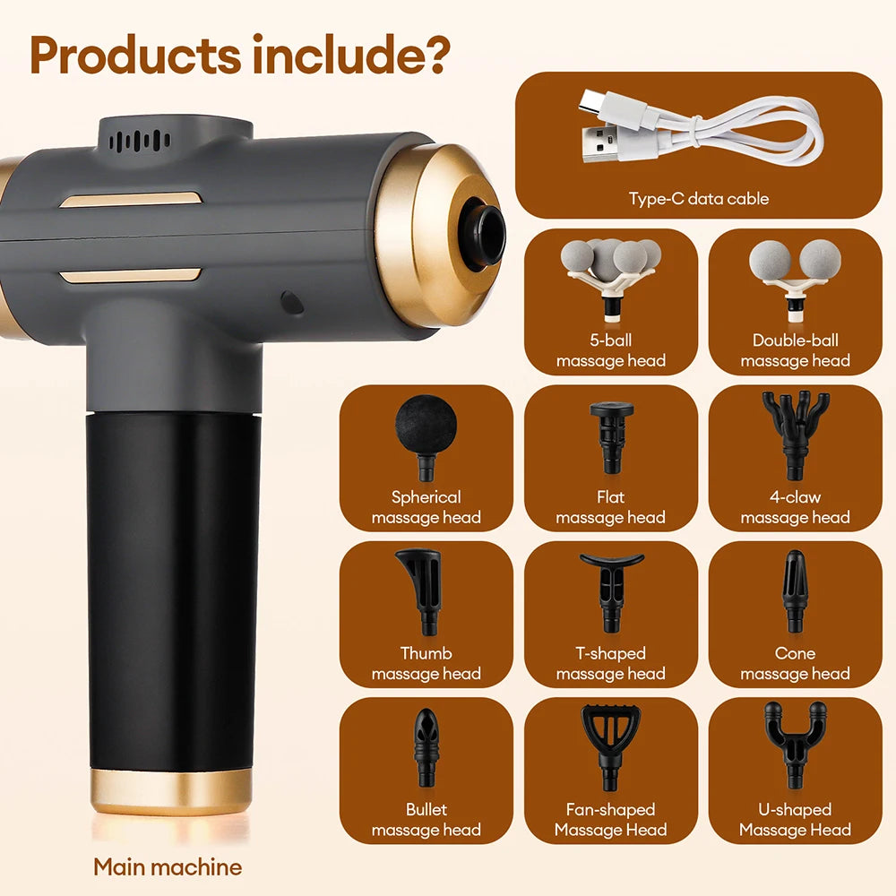 99 Level Electric Massage Gun Powerful Fascia Gun High-Frequency