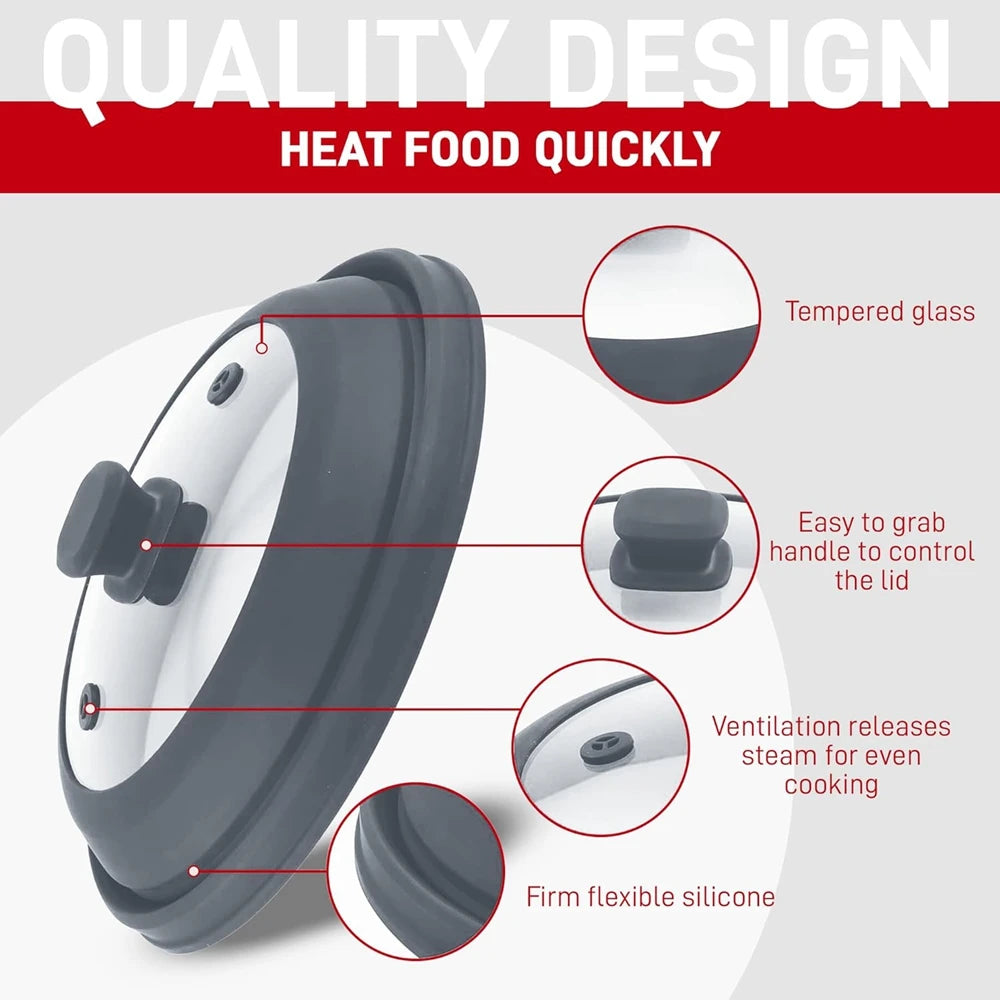 Microwave Splatter Glass Cover  Foldable Plate Cover