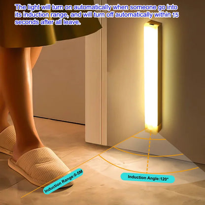 Motion Sensor LED Bar Light USB Type C Rechargeable Induction