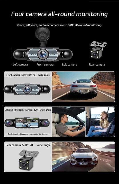 4 Channel Dash Cam 360° Car Video Recorder Black Box
