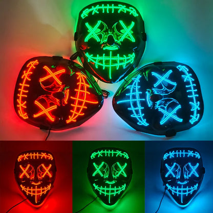 Wireless LED Purge Mask Halloween Horror Party Carnival Cosplay