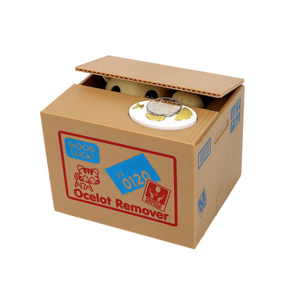 Cute Automated Panda Cat Steal Coin Bank Money Saving Box