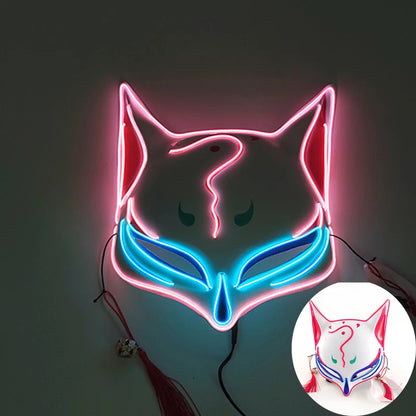 Glowing  Demon Slayer Mask Cosplay Japanese Cartoon
