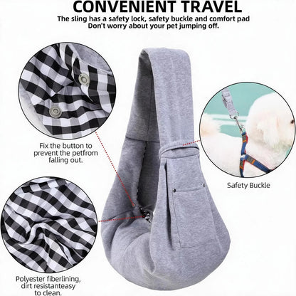 Cotton Comfortable Dog Bag Pet Out Crossbody Shoulder Bag