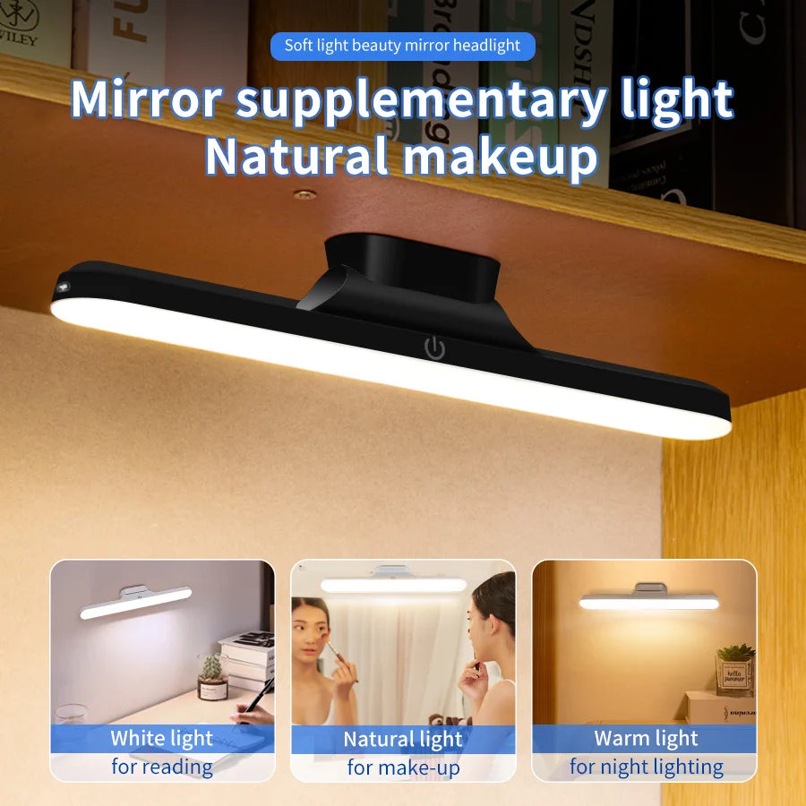 Rechargeable LED Magnetic Mirror Light Dimmable Eye-Protection