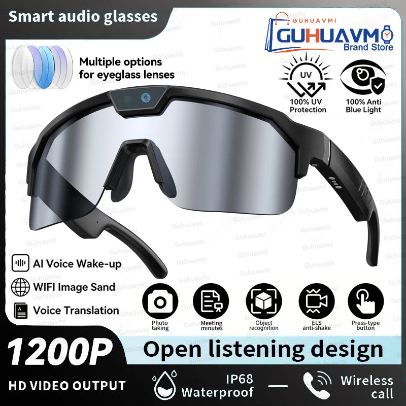 New AI Smart Sports Glasses with 1200P Camera