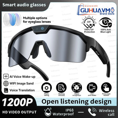 New AI Smart Sports Glasses with 1200P Camera