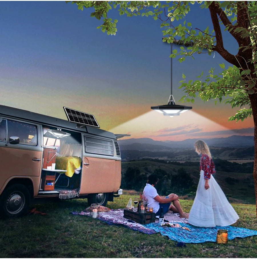 Solar Pendant Lights Outdoor Indoor with Remote Solar Shed Light