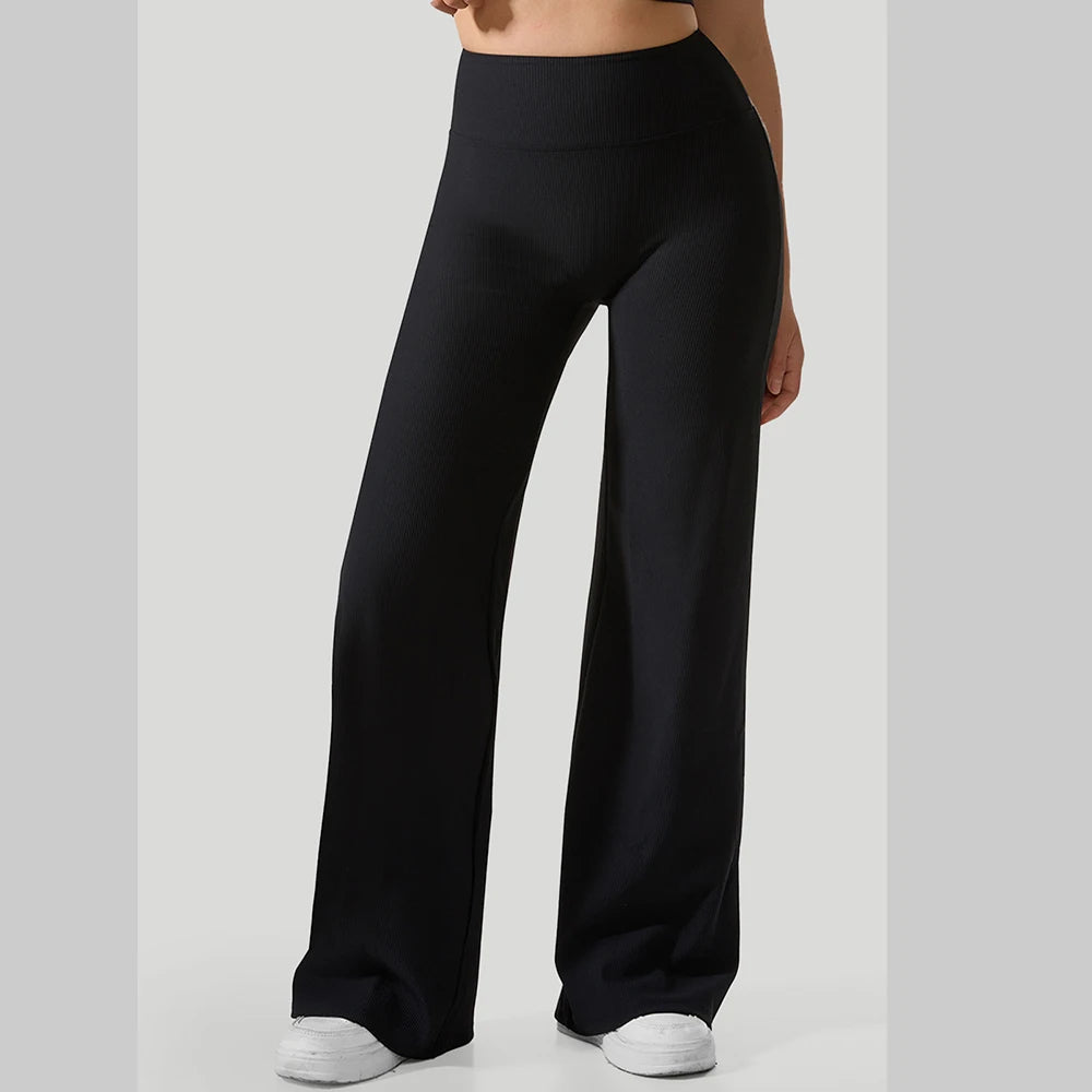 Women  Wide-leg Yoga Pants High Waist Stretchy Leggings