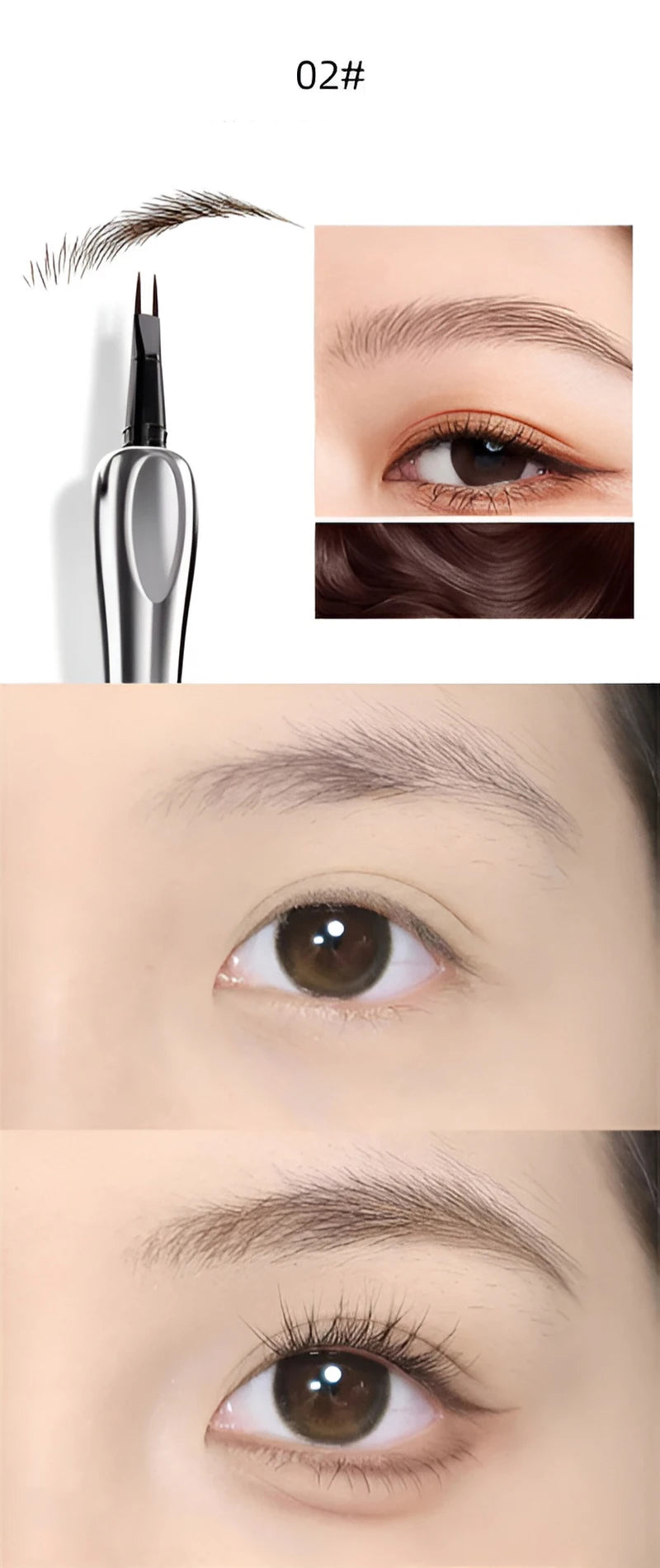 2 Forks Tip Liquid Eyebrow Pen All Day Wear Waterproof