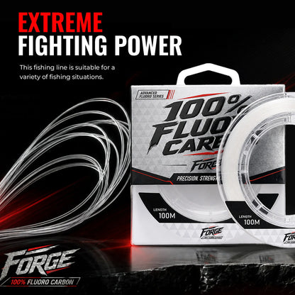 100M 100% Pure Fluorocarbon Fishing Line 12-31LB Zero Water