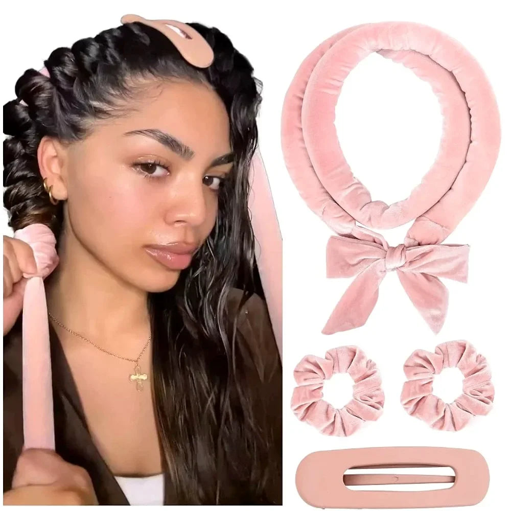 Heatless Hair Curler Set with Satin Bonnet Styling Tools