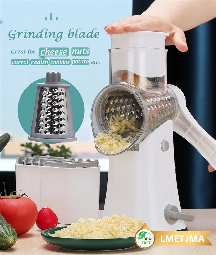 LMETJMA 5 in 1 Rotary Cheese Grater Shredder Kitchen