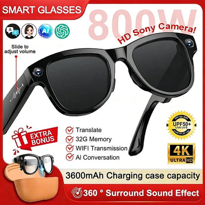 AI Smart Glasses M02 Ultra 1080P HD Camera ChatGPT
