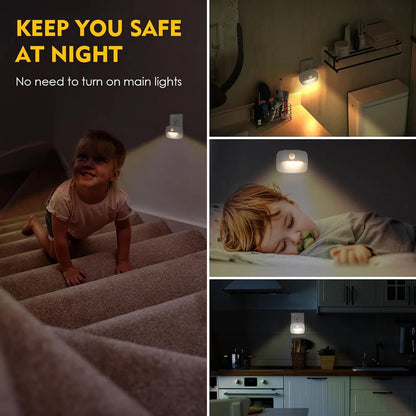 LED Night Light Motion Sensor EU Plug Lamp Nightlights
