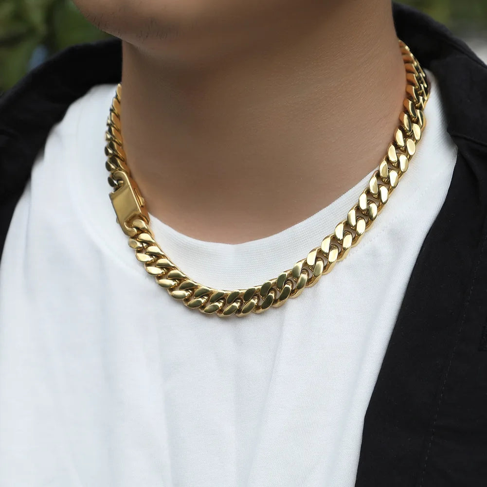 316 Stainless Steel Plated 18k Gold Fashion Hip Hop Bracelet