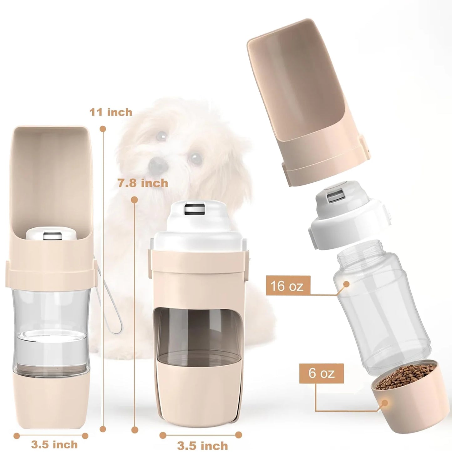 Leak-Proof Pet Travel Bottle Dual-Use Dog Water Dispenser