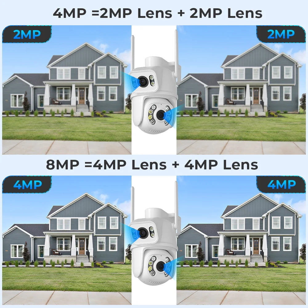 Hiseeu 4K 8MP Wifi Surveillance Camera Dual Lens