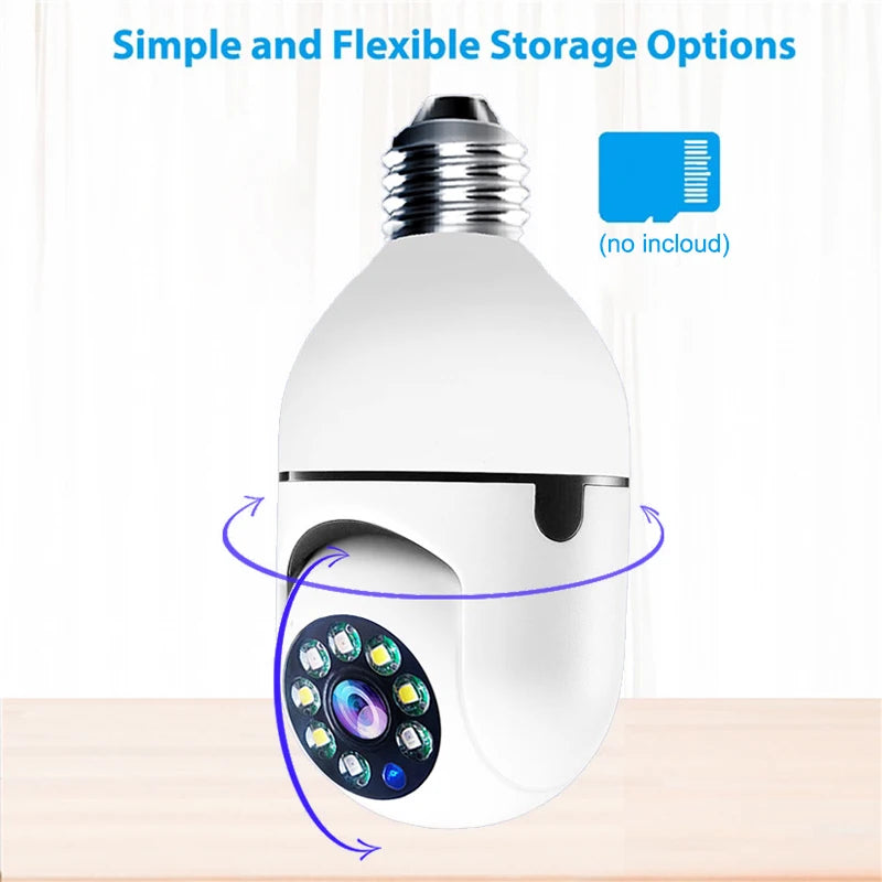 1080P HD E27 Bulb Surveillance Camera Anti-theft Outdoor