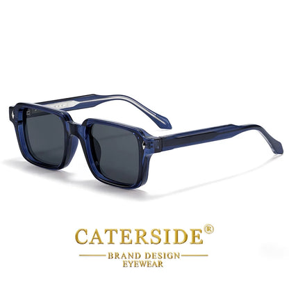 Vintage Men's Square Sunglasses Brand Design Temple