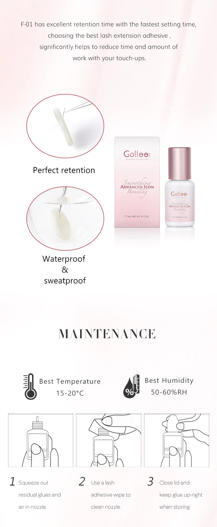 0.5-1s Drying Glue for Eyelash Extensions Hypoallergenic