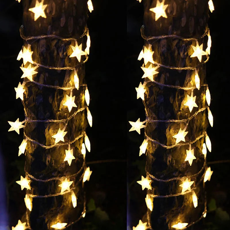 1.5M/3M/6M/10M 80Leds Star String Lights Christmas Garland