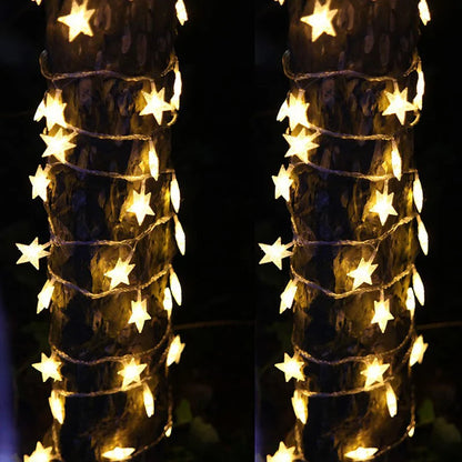 1.5M/3M/6M/10M 80Leds Star String Lights Christmas Garland