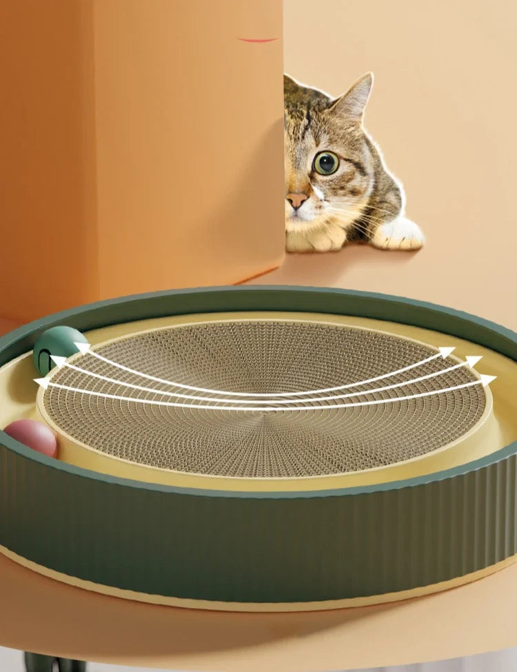 Corrugated Paper Cat Scratch Board Cat Toy with Ball Wear-resistant