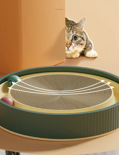 Corrugated Paper Cat Scratch Board Cat Toy with Ball Wear-resistant