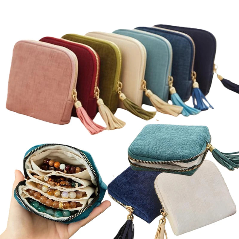 Exquisite Jewelry Storage Bag With Tassel Pendant
