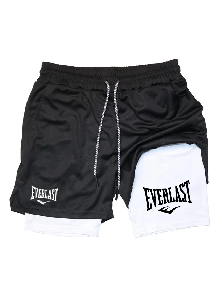 Men Running Shorts 2 in 1 Double-deck Sport Shorts Sportswear