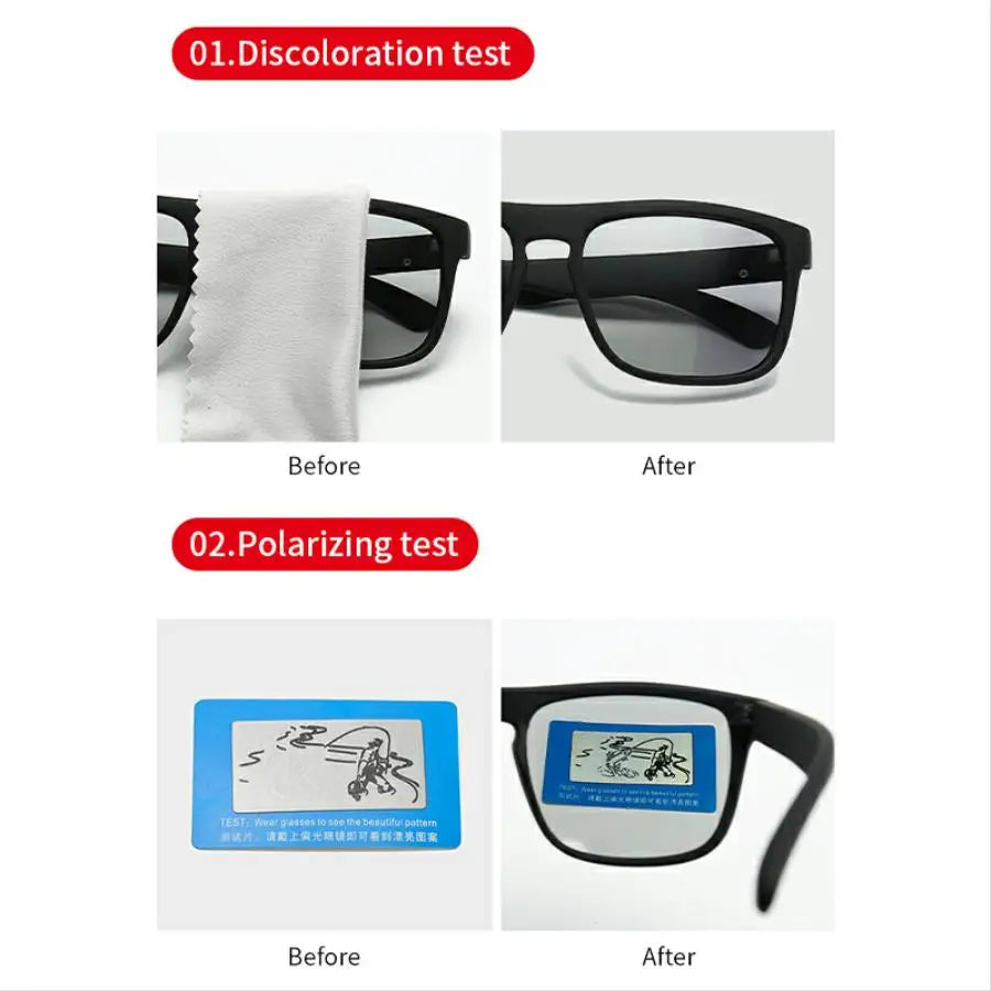 Fashion Photochromic Polarized Sunglasses Men Women