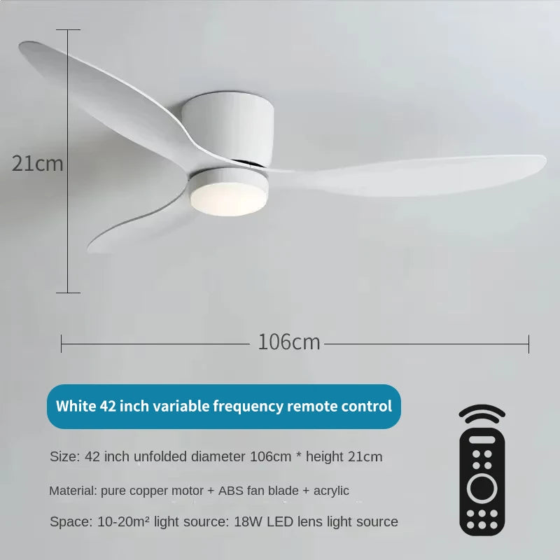 Modern LED Ceiling Fan Lights, Low Floor Decorative Lights
