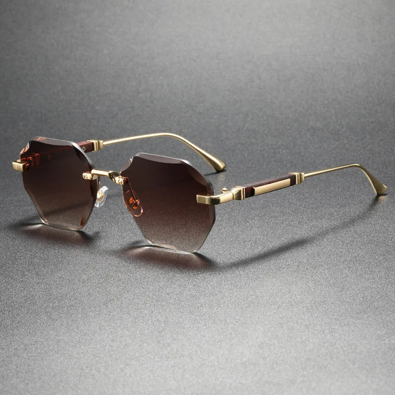 Man Woman Sunnies Fashion Unisex Rimless Sunglasses