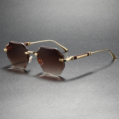 Man Woman Sunnies Fashion Unisex Rimless Sunglasses