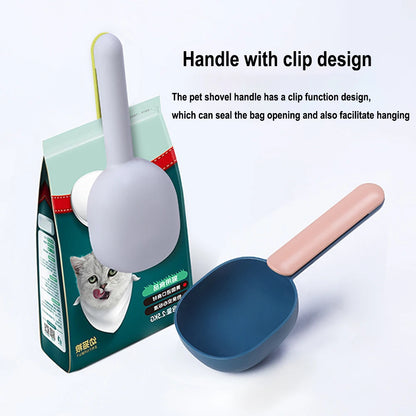 Pet Food Shovel with Sealing Bag Clip Spoon Multifunction