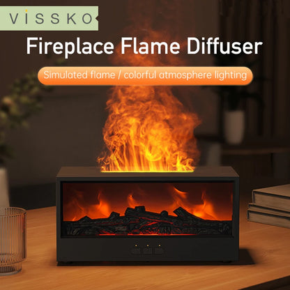 Creative Fireplace Air Humidifier Waterless Auto-Off Aroma