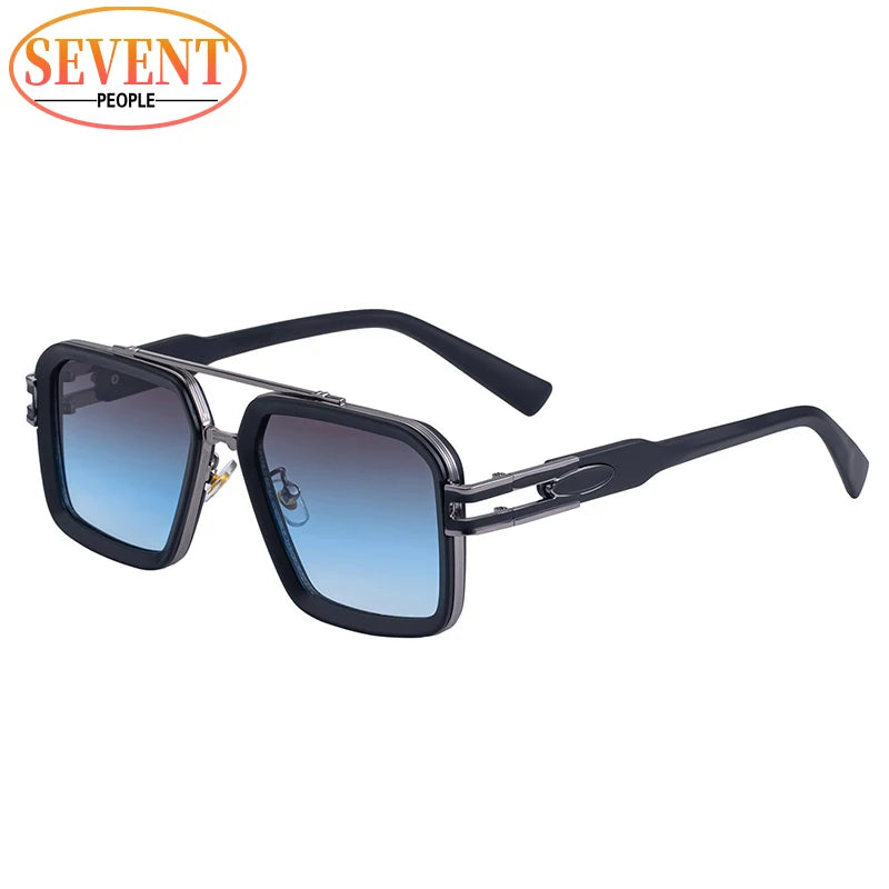 Oversized Steampunk Square Sunglasses Men Big Luxury Brand