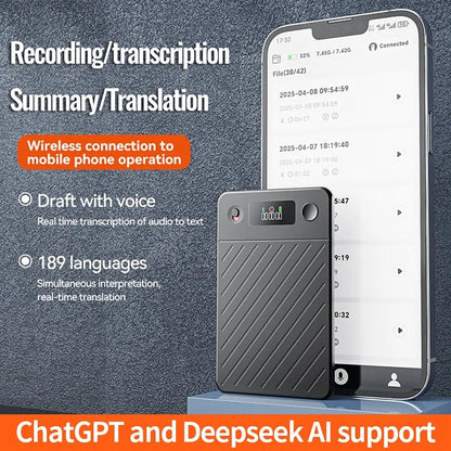 AI Voice Recorder with Display Screen 8-256GB Intelligent